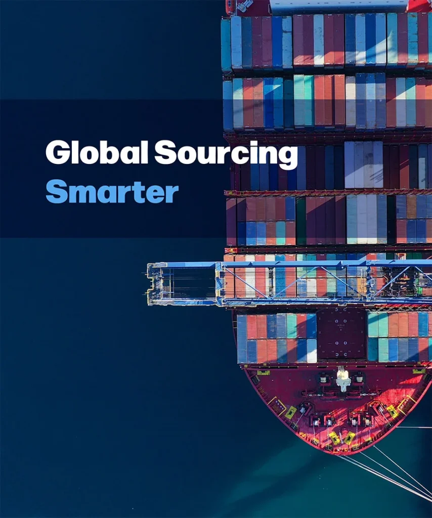 Container ship representing global material sourcing and nearshore manufacturing.